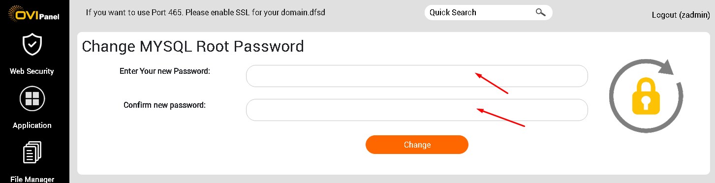 How to change MySQL root password in Virtual Machine using WHM?